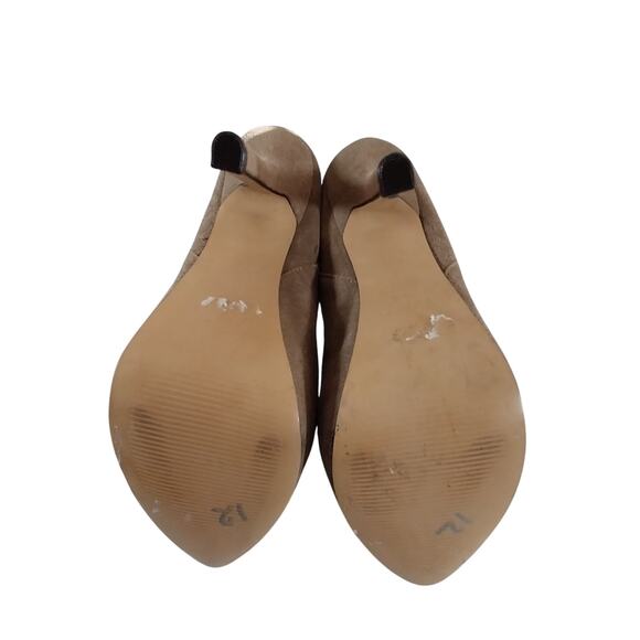 STEVE MADDEN! FAWN BEIGE GENUINE SUEDE LEATHER PLATFORM STILETTO BOOTS! SZ 10M - Picture 9 of 10